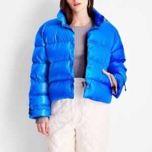 Women's Glossy Puffer Jacket - Future Collective with Kahlana Barfield Brown